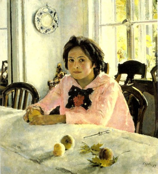 V. A. Serov (1865 - 1911) - Dívenka s broskvemi (1887)